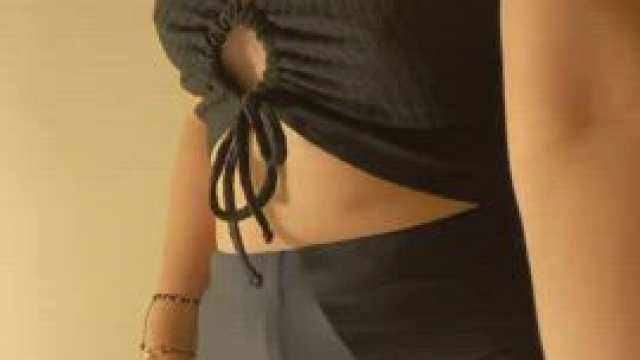 Playful in my tight black outfit