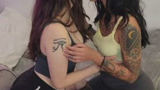 tattooed girls just missing a 3rd to dick us down