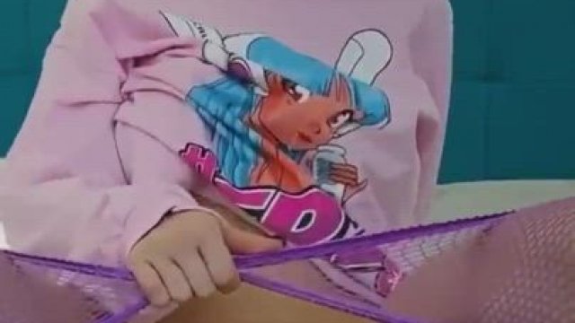 Cutie wearing glasses and lingerie riding