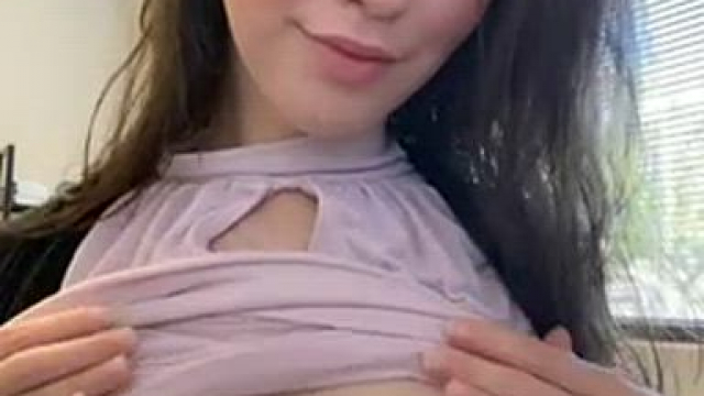 Play with my perky little tits on my lunch break in your car