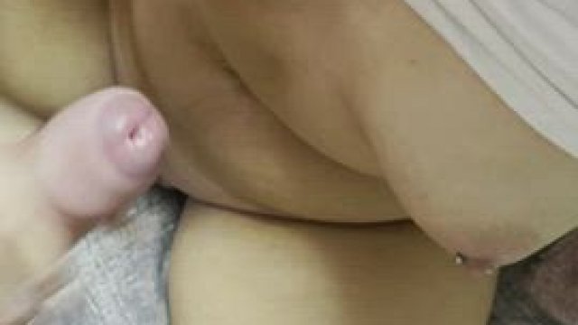 no choice but to cum on her tits (Mysteryfuckcouple)