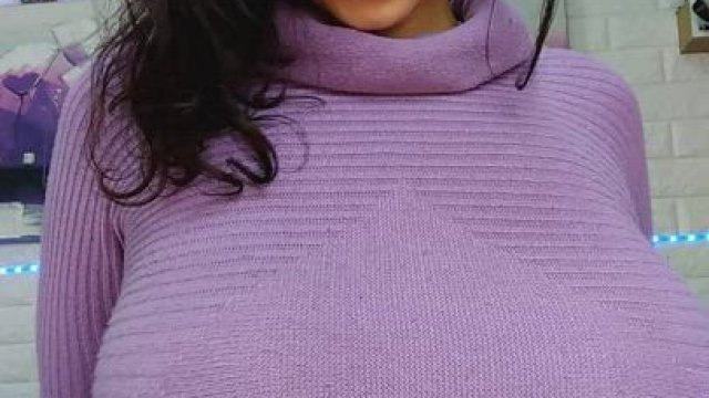 Bouncing in my tight sweater...wait till the end for a surprise (OC)