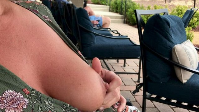 I was so nervous at this crowded winery, but I got the chicks out anyway. [gif]