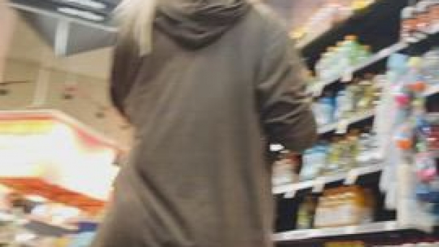 Wearing nothing under my hoodie at the grocery store.