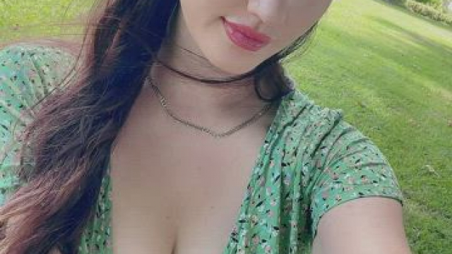 Outside showing you my big natural tits