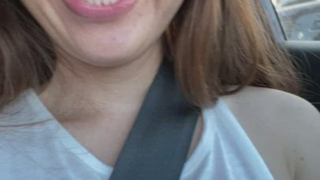 Giving you a quick peek up my skirt while I'm stopped at a red light