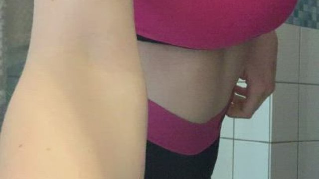 Getting ready for shower after dance class