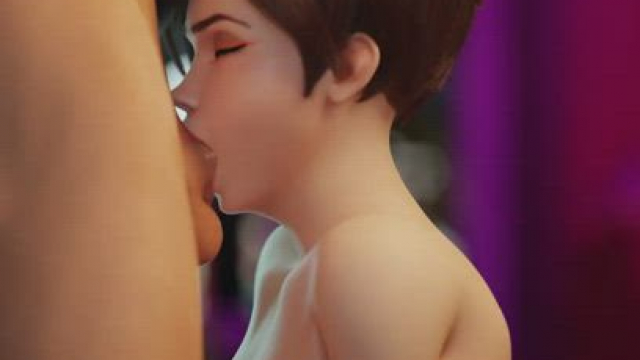 Tracer gets cum in her throat (bobvolskiy)
