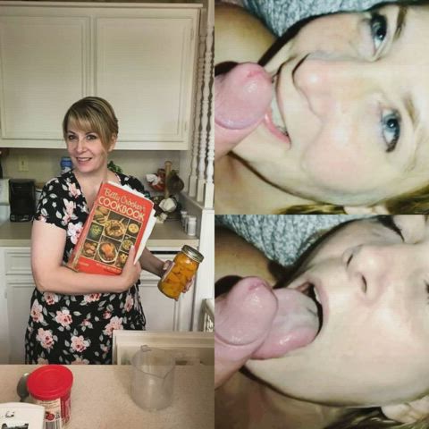 Before and after Betty Crocker wife sucking cock! before_after_cumsluts. 