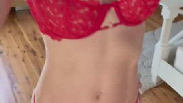 Lingerie looks beautiful … cum would look better [GIF]