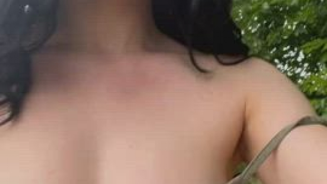 Wandering around with my boobs in the wind