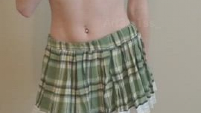 There is nothing under my school skirt