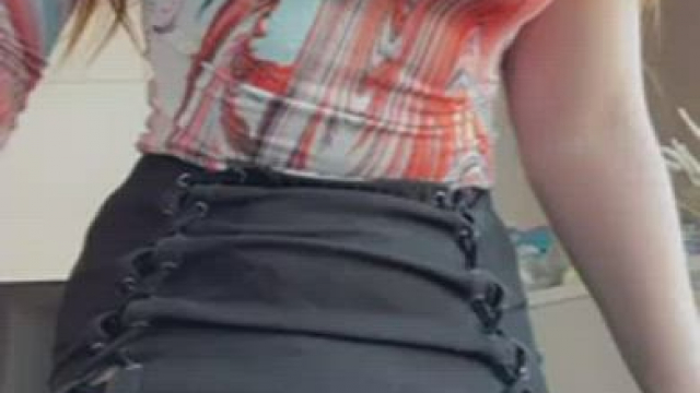 My all natural red head body is bursting out of my top AND skirt