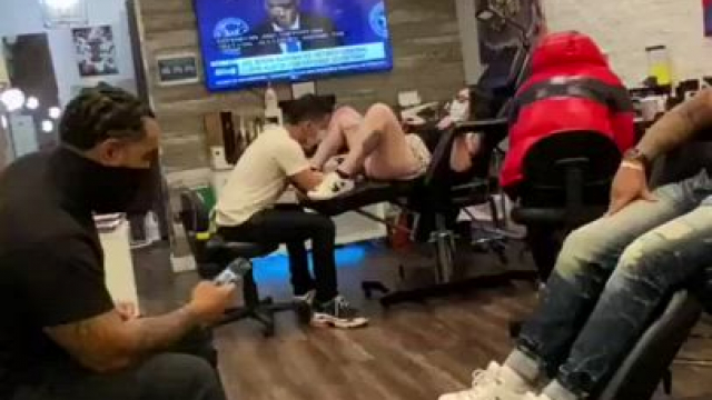 Old but gold. Squirt while doing tattoos