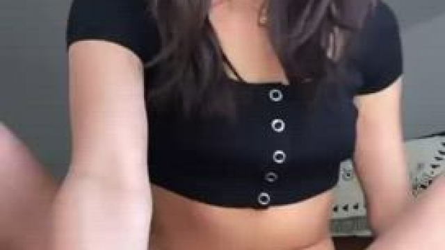 Emily touching her pussy