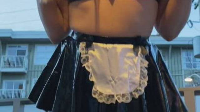 Showing the neighbours what’s under my skirt…