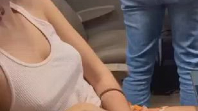 Flashing the tits on the subway