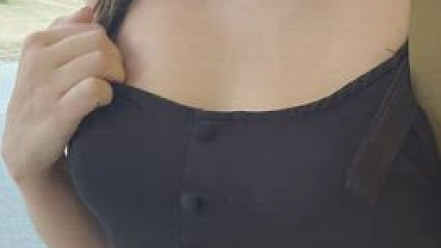 Better off without bra or panties, so much easier to flash [GIF]