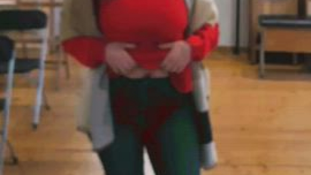 Well, in a museum as it is in a museum. Empty, there's a lady curator walking ar