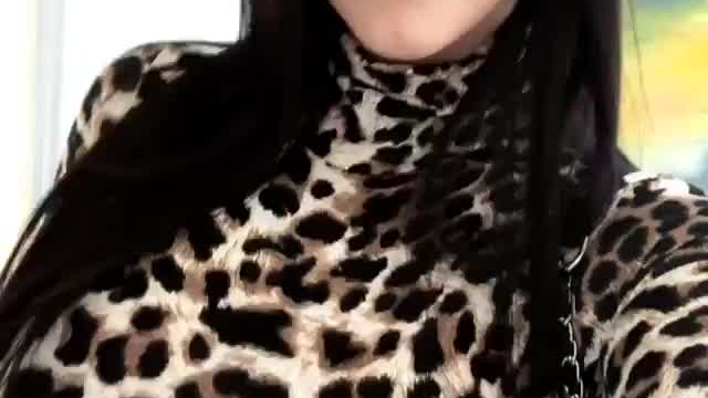 Walking in a leopard sweater