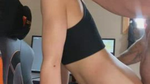 Hubby’s friend fucking on his gaming chair!