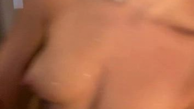 Making him cum on my boobs