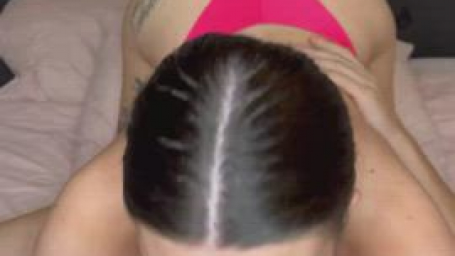 Taking it all the way down her throat