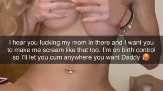 Your new stepdaughter hears you at night fucking her mom and sends you this, beg