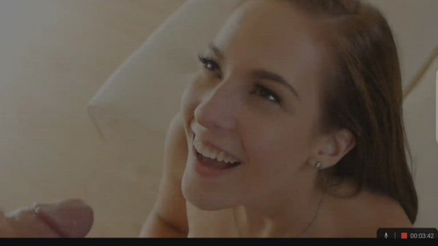 Cute girl gets a facial cumshot !