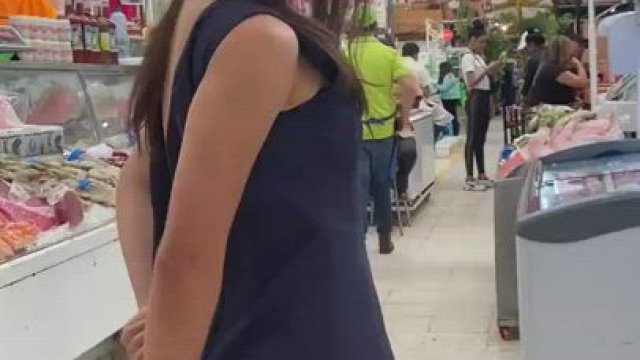 Slutty walk through the market
