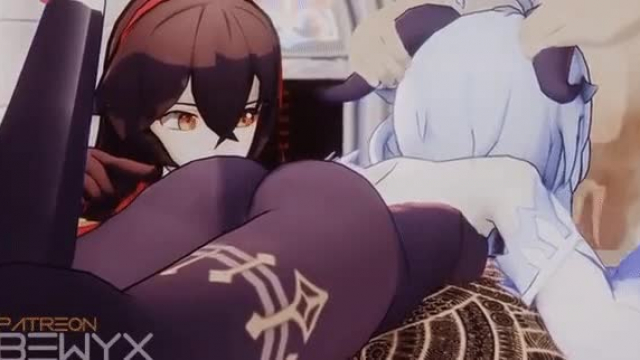 Playing with her fine ass