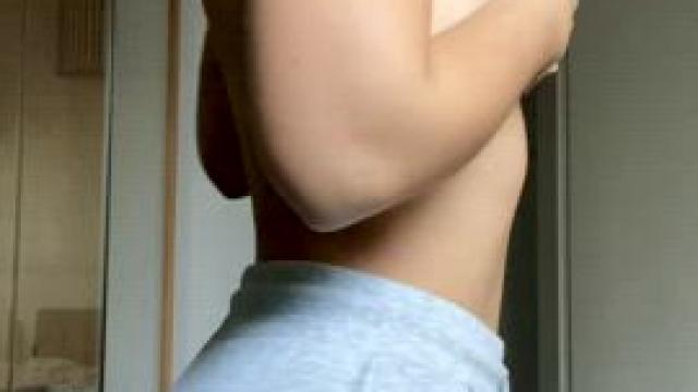 just a cute russian girl showing off her braids and playing with her tits ;)