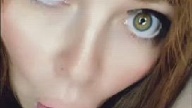 Playing with his CUM after a long Blowjob