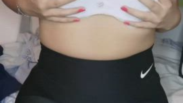 Just a 5'2 asian college student shaking her boobs