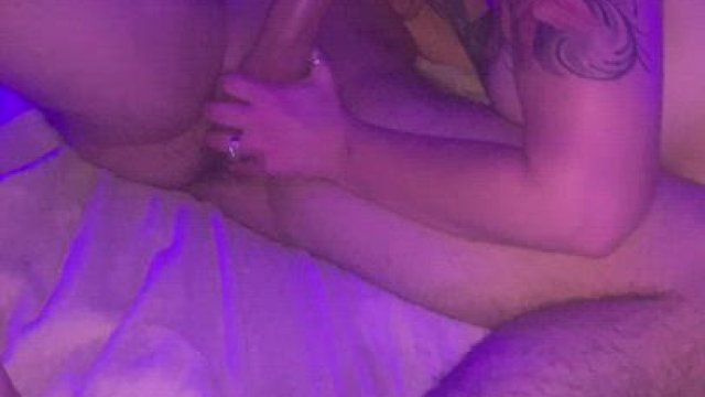 Taking my bull deep while hubs films