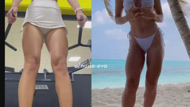 yesterday at the gym / six months ago in the Maldives