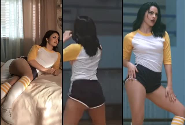 Camila Mendes looking fuckable as hell in a cheerleader outf... 