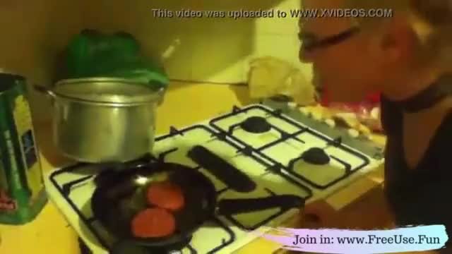 Good Slut Cooking Hamburgers