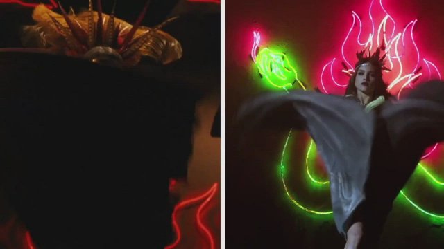 Salma Hayek & Eiza González. [From dusk till dawn] Scene from the 1996 f